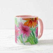 Beautiful watercolor flowers pinkish personalize