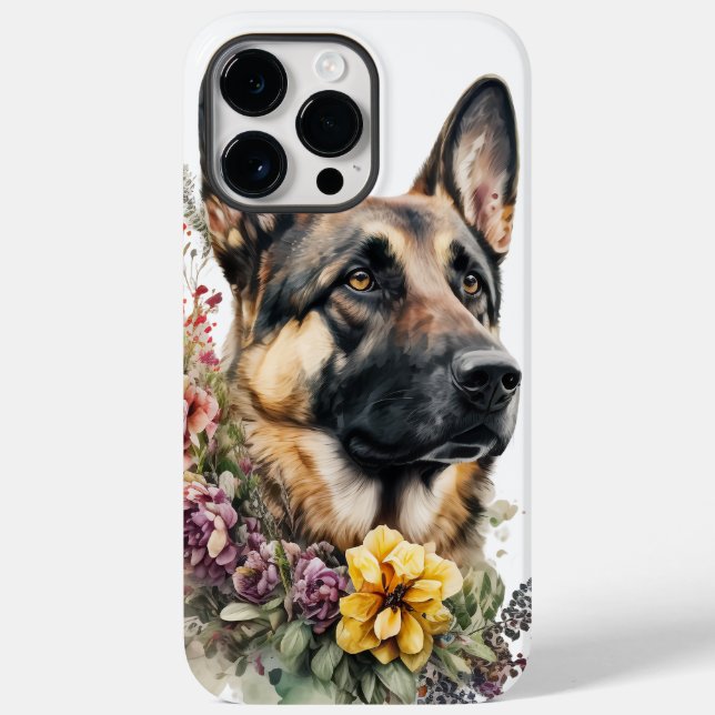 BEAUTIFUL WATERCOLOR GERMAN SHEPHERD DOG Case-Mate iPhone CASE (Back)