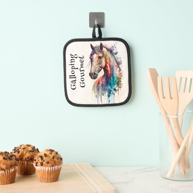 Beautiful Watercolor Horse Pot Holder (Insitu(Hanging))