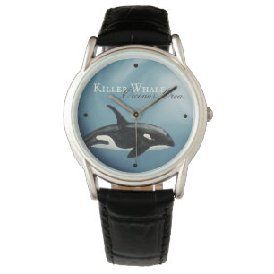 Beautiful Watercolor Killer Whale, Orcinus Orca Watch