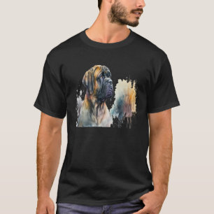 Beautiful Watercolor Mastiff Portrait T-Shirt