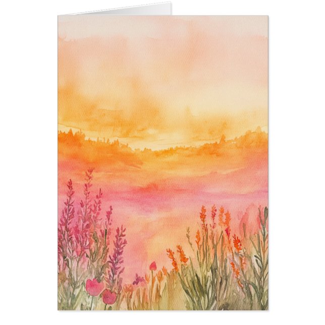 Beautiful Watercolor Notecard All Occasion Floral (Front)