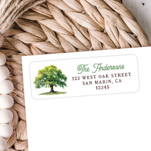 Beautiful Watercolor Oak Tree Return Address