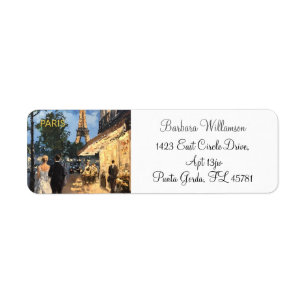 Beautiful Watercolor of Paris Travel Address