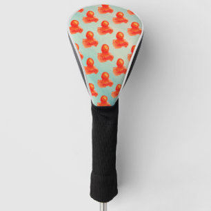 Beautiful Watercolor Orange Jellyfish Golf Head Cover