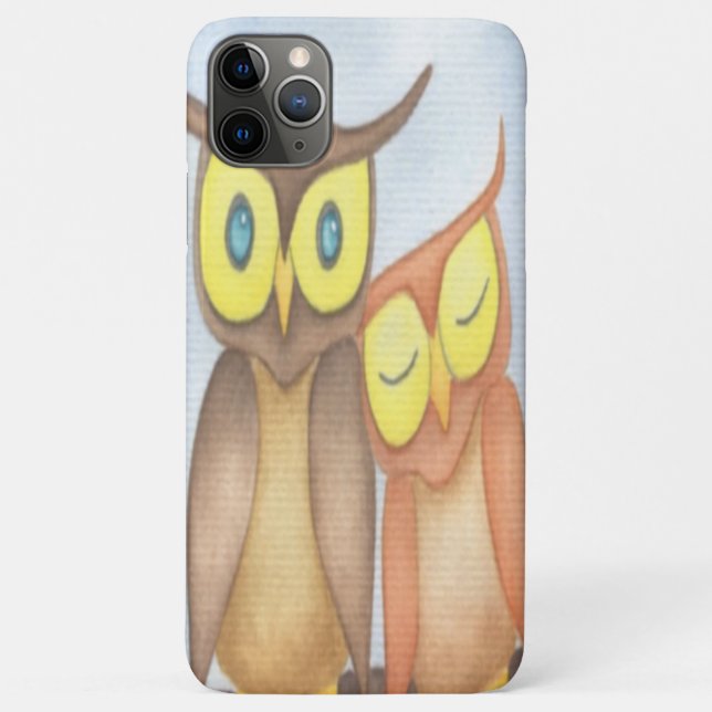 Beautiful Watercolor Owl Lovers Case-Mate iPhone Case (Back)