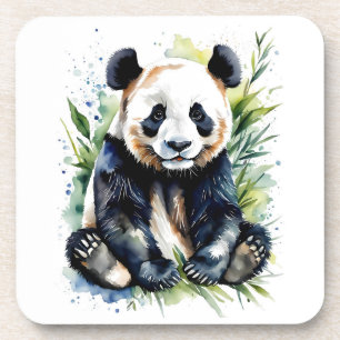 Beautiful Watercolor Panda Bear Coaster
