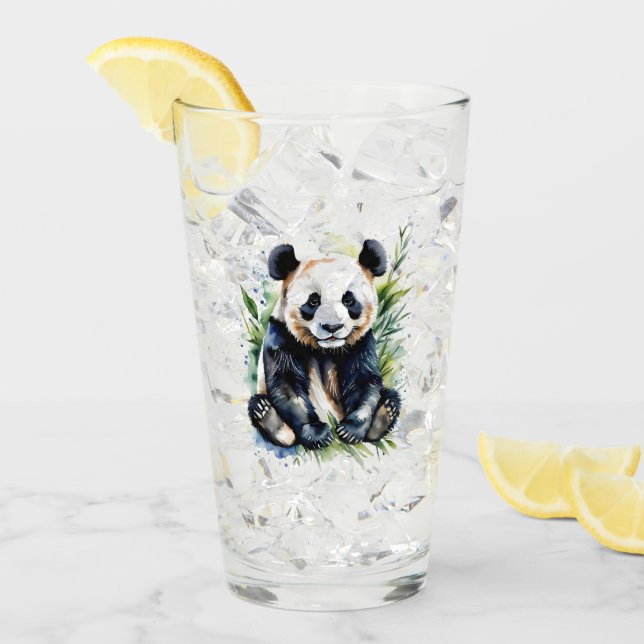 Beautiful Watercolor Panda Bear  Glass (Front Ice)