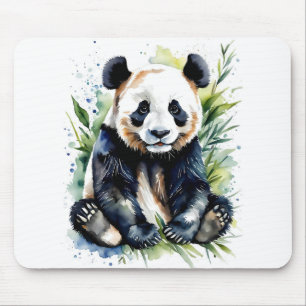 Beautiful Watercolor Panda Bear Mouse Pad