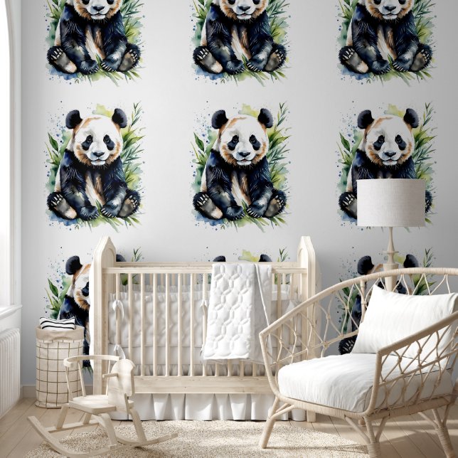 Beautiful Watercolor Panda Bear  Wallpaper (Kids)