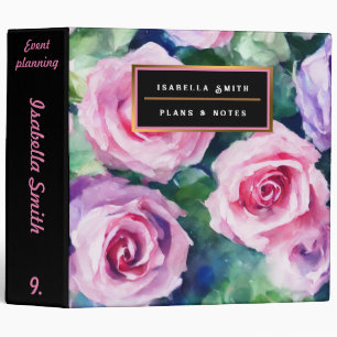 Beautiful Watercolor Pink Rose Popular Collection Binder