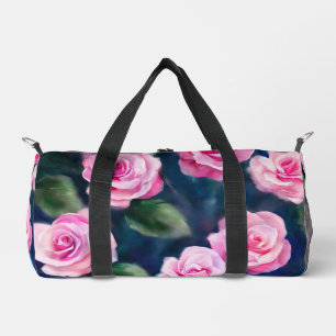 Beautiful Watercolor Popular Pink Roses Collection Duffle Bag