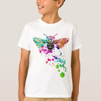 Beautiful Watercolor Rainbow HoneyBee