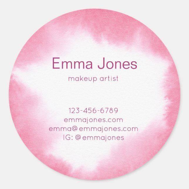 Beautiful Watercolor Rose  Classic Round Sticker (Front)