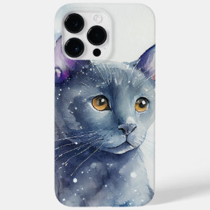 BEAUTIFUL WATERCOLOR RUSSIAN BLUE CAT Case-Mate iPhone 14 PRO MAX CASE