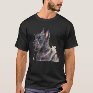 Beautiful Watercolor Scottish Terrier Portrait T-Shirt