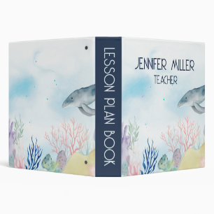 Beautiful watercolor sea life  binder