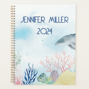 Beautiful watercolor sea life  planner