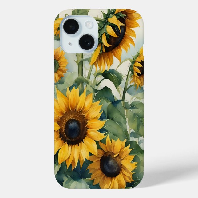 Beautiful Watercolor Sunflowers Case-Mate iPhone Case (Back)