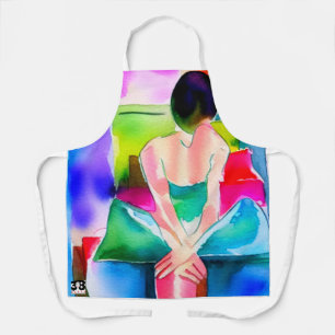 Beautiful Watercolor Woman Apron