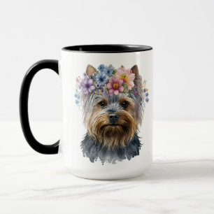 BEAUTIFUL WATERCOLOR YORKSHIRE TERRIER DOG  MUG