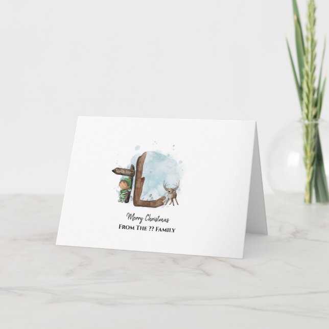 Beautiful Watercolour Christmas Design Card (Front)