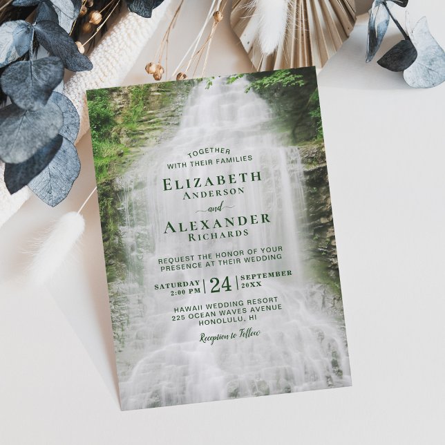 Beautiful Waterfall Country Wedding Invitation (Creator Uploaded)