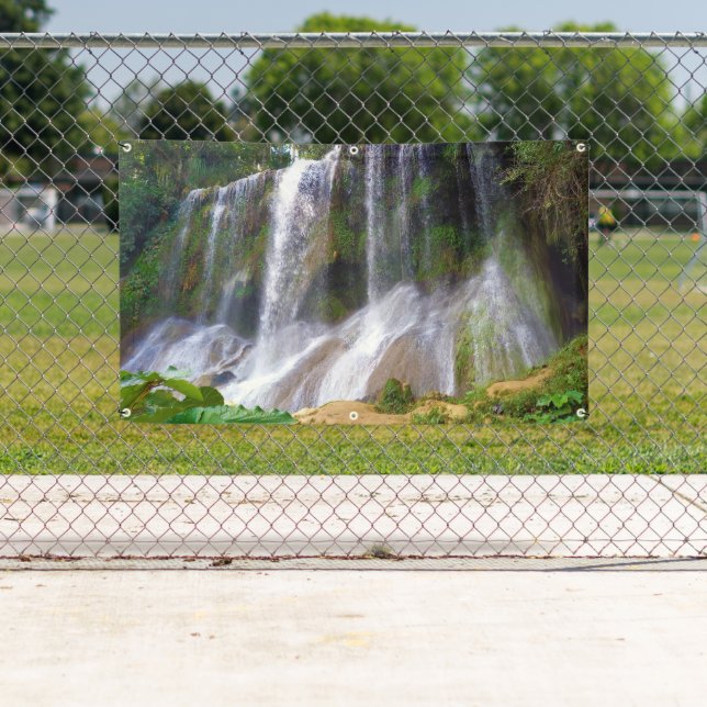 Beautiful waterfall in Cuba.  Banner (Insitu)