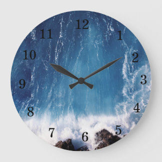 "BEAUTIFUL WATERFALL" LARGE ROUND WALL CLOCK