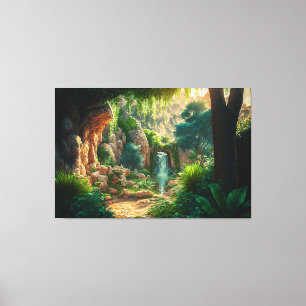 Beautiful Waterfall Scene Canvas Print