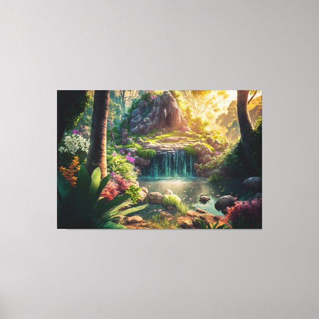 Beautiful Waterfall Scene  Canvas Print (Front)