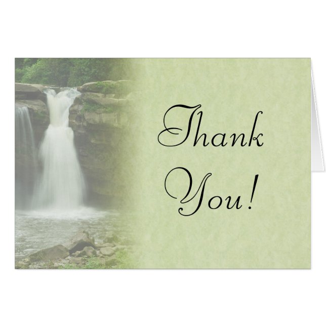 Beautiful Waterfall Thank You Card (Front Horizontal)
