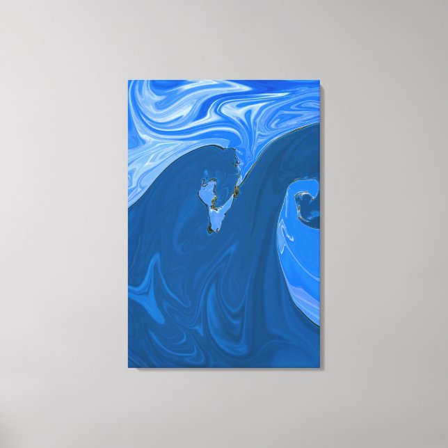 Beautiful Waves Abstract Painting Wall Art (Front)