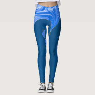 Beautiful Waves Abstract Painting Wall Art Leggings