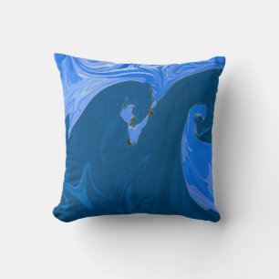 Beautiful Waves Abstract Painting Wall Art Throw Pillow