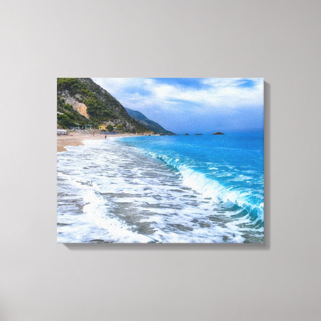 Beautiful Waves Beach Scene Canvas Print (Front)