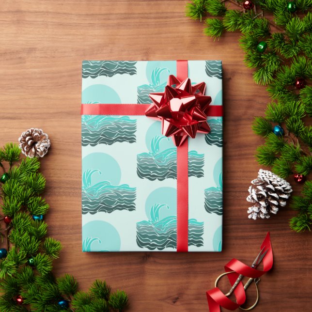 Beautiful waves & sunset wrapping paper (Holiday Gift)