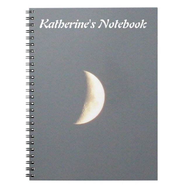 Beautiful Waxing Crescent Moon at Dusk Customizabl Notebook (Front)