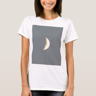 Beautiful Waxing Crescent Moon at Dusk Ladies T-Shirt