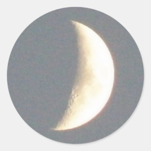Beautiful Waxing Crescent Moon at Dusk Stickers
