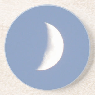 Beautiful Waxing Crescent Moon in Daylight Coaster