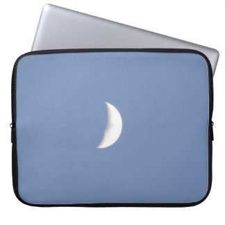Beautiful Waxing Crescent Moon in Daylight Laptop Sleeve