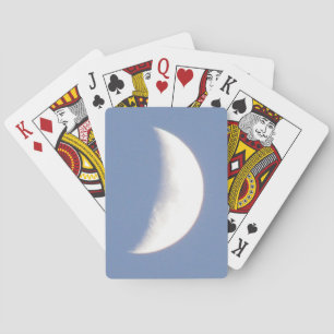 Beautiful Waxing Crescent Moon in Daylight Playing Cards