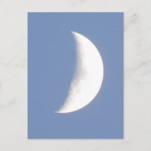 Beautiful Waxing Crescent Moon in Daylight Postcar Postcard