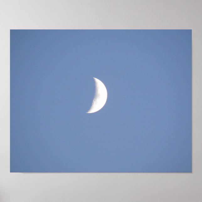 Beautiful Waxing Crescent Moon in Daylight Print (Front)