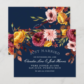 Beautiful Wedding Announcements for Fall Wedding