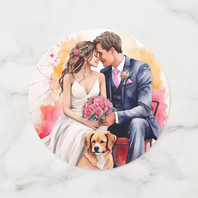 Beautiful Wedding Couple Watercolour Confetti (Medium Front)