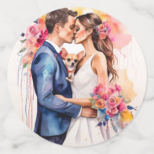 Beautiful Wedding Couple with Cute Funny Confetti