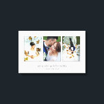 Beautiful Wedding Photo Collage Canvas Print<br><div class="desc">Canvas print with a wedding photo collage with three of your photos inside thin grey frames on a white print. Personalize with three wedding photos,  your names,  and wedding date!</div>