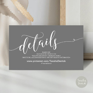 Beautiful Wedding Website Details Enclosure Card